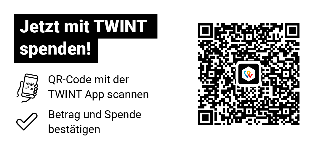 Jetzt mit TWINT spenden inkl. QR-Code